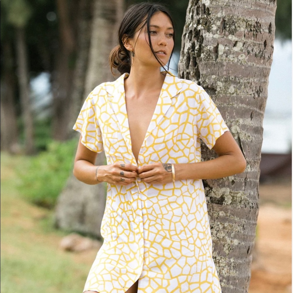 XIX Palms Sahara Button Tee Dress